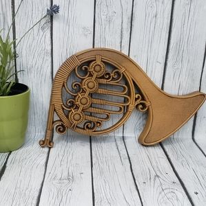 Vintage HomeCo 1979 French Horn Wall Decor Music Plaque